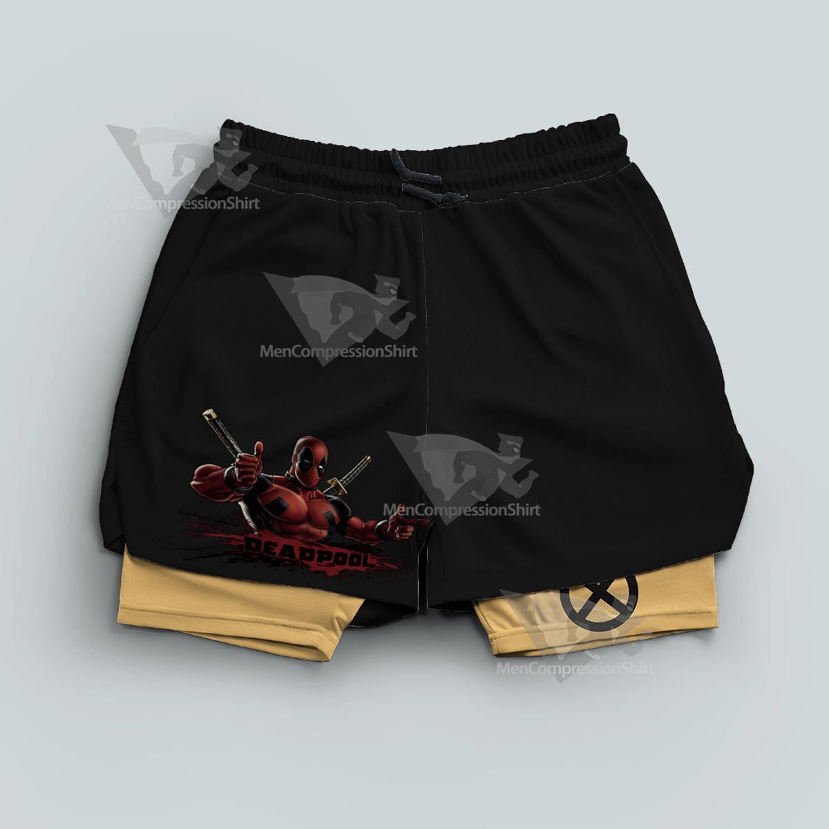 Deadpool Black Men Compression Gym Short