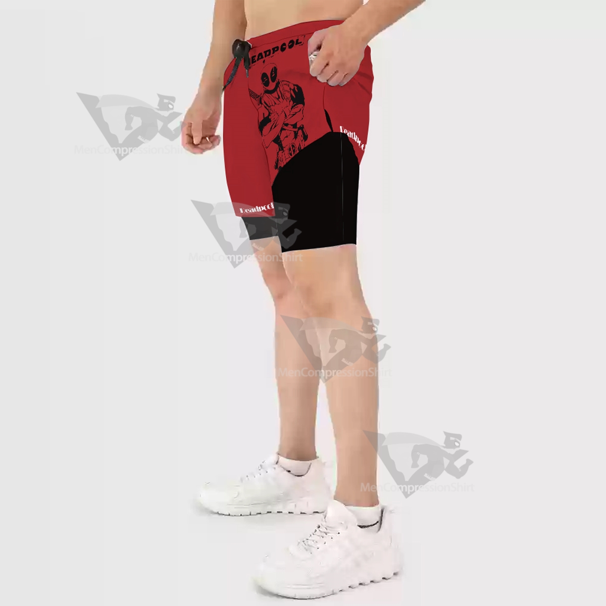Deadpool Classic Red Men Compression Gym Short