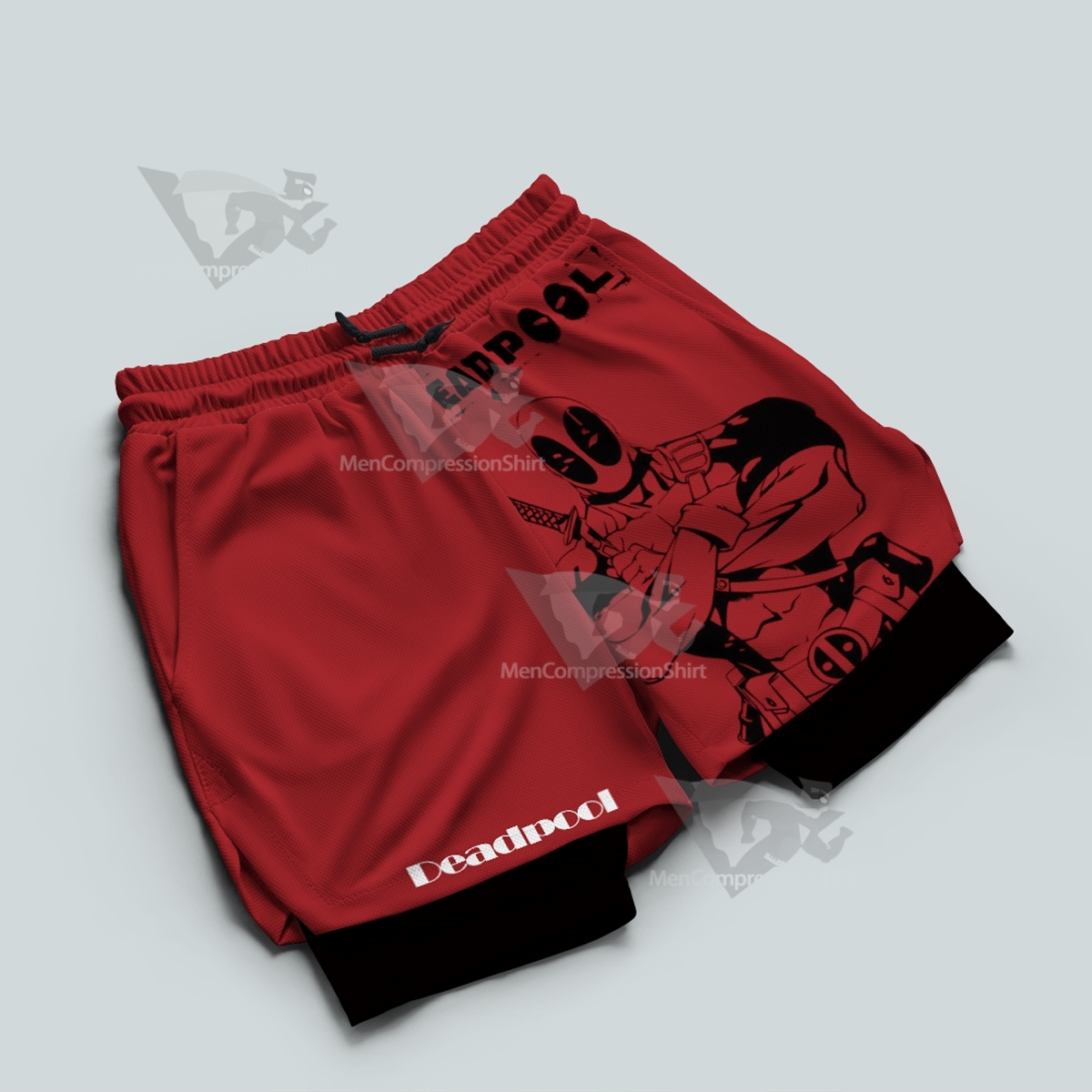 Deadpool Classic Red Men Compression Gym Short