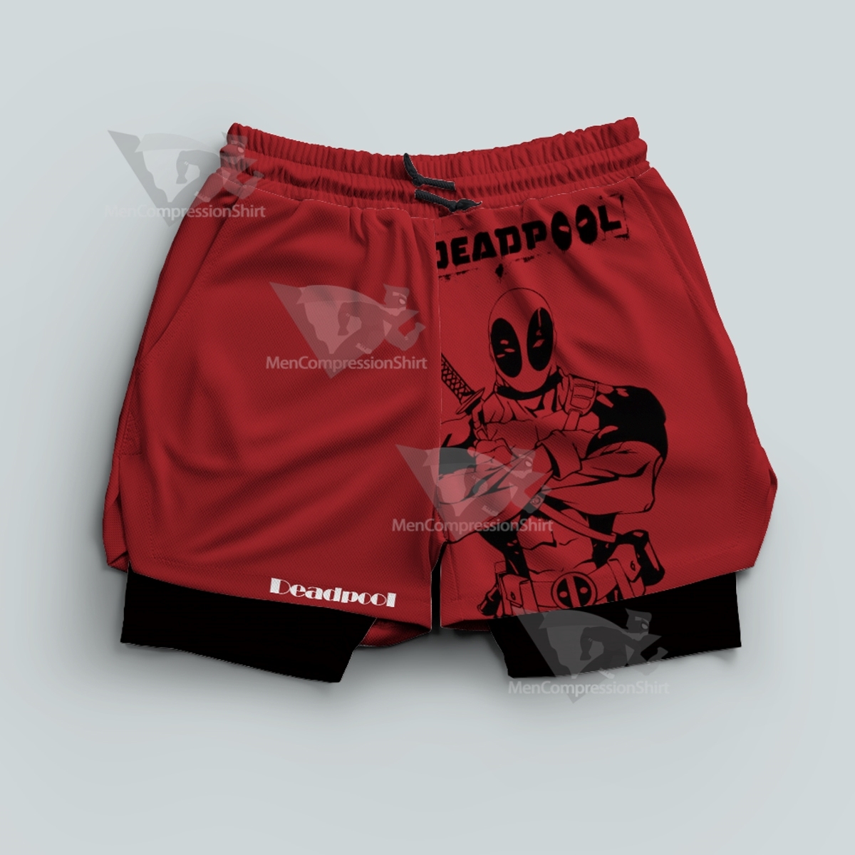 Deadpool Classic Red Men Compression Gym Short