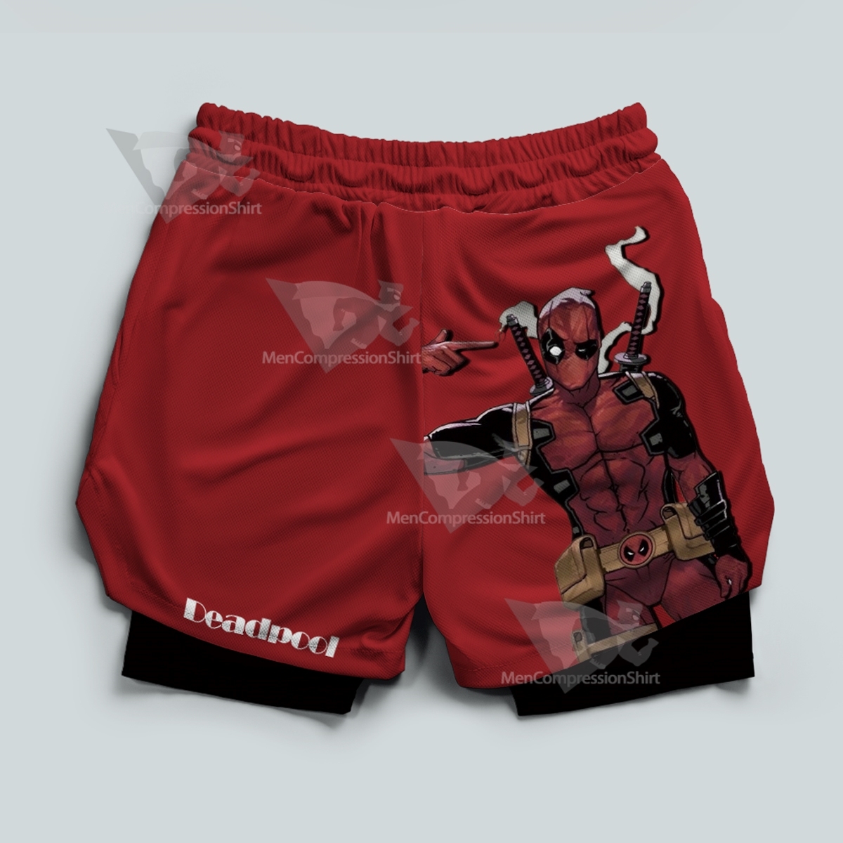 Deadpool Classic Red Men Compression Gym Short