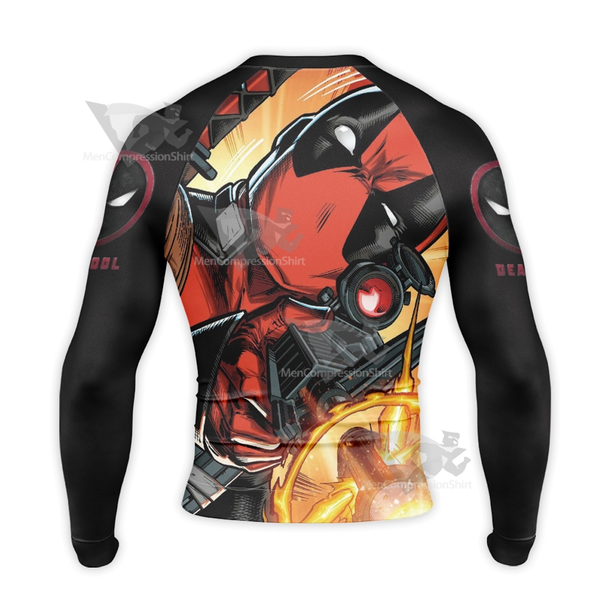 Deadpool Classic Yellow Long Sleeve Compression Shirt