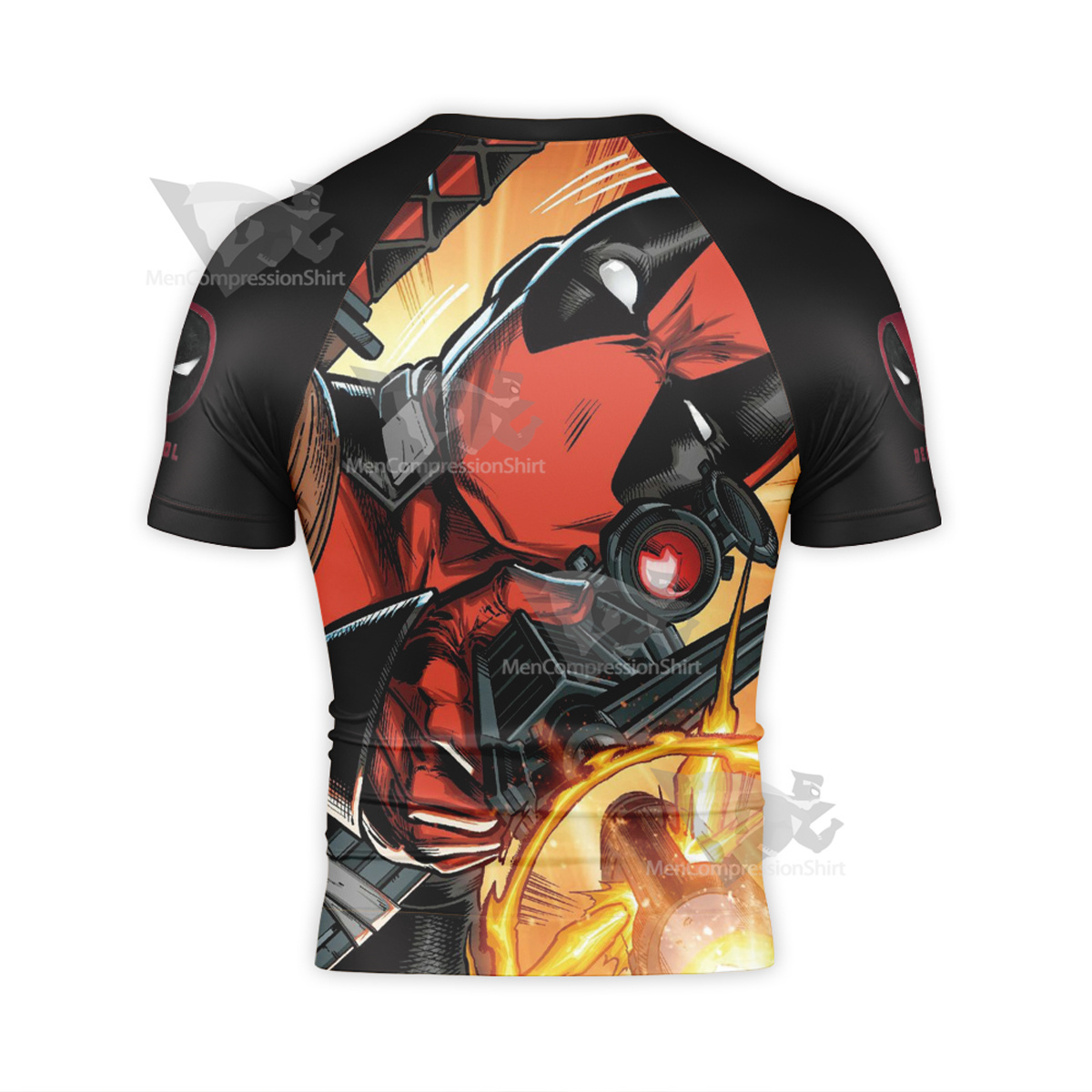 Deadpool Classic Yellow Short Sleeve Compression Shirt