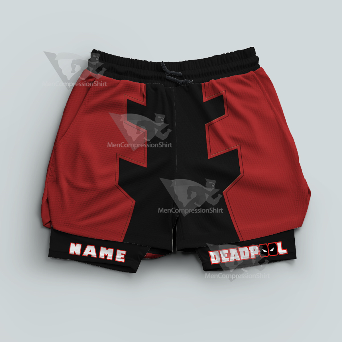 Deadpool Red Customizable Men Compression Gym Short