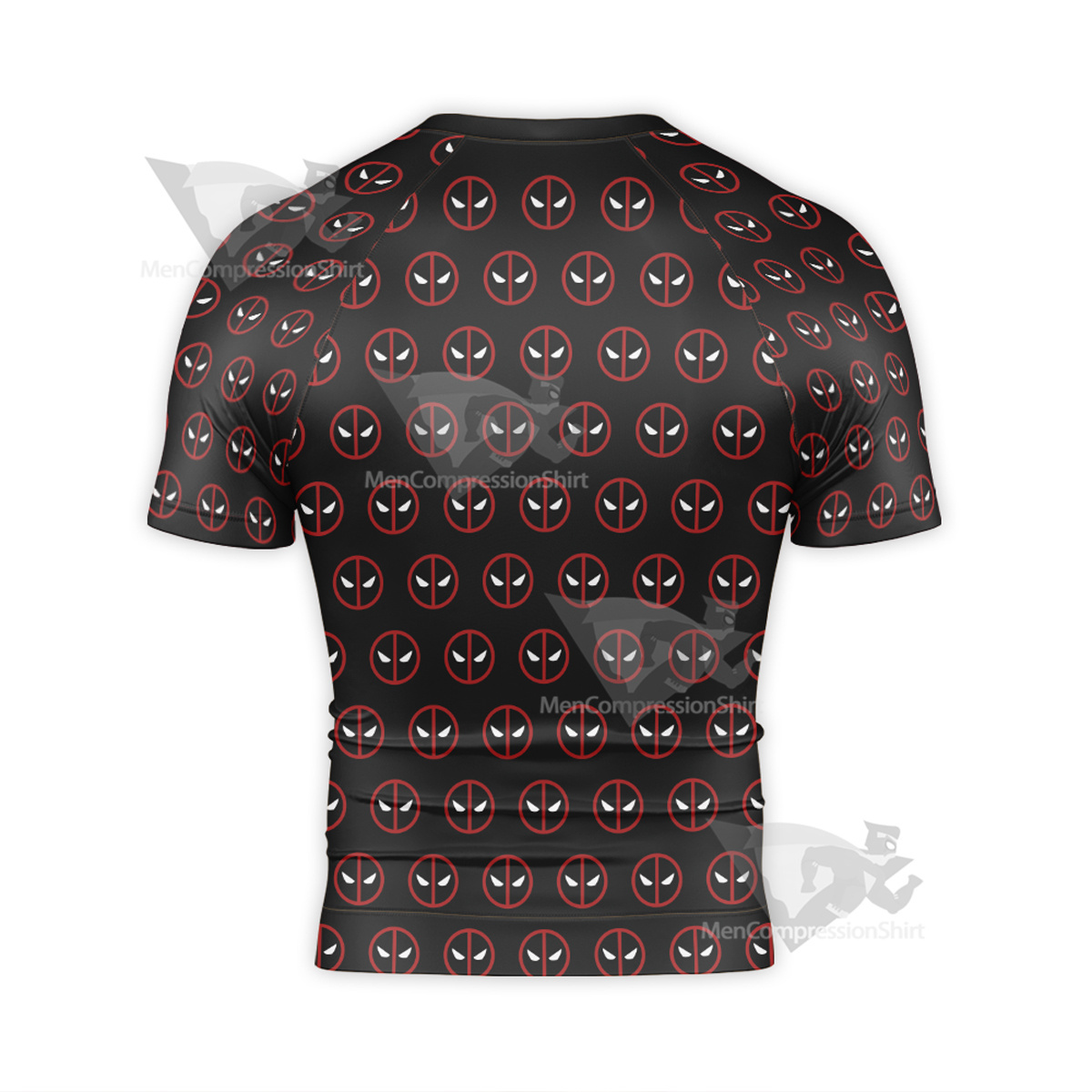 Deadpool Symbol Black Short Sleeve Compression Shirt