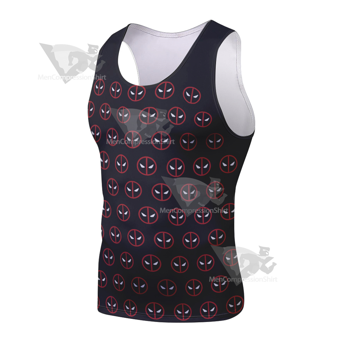 Deadpool Symbol Black Sleeveless Compression Shirt