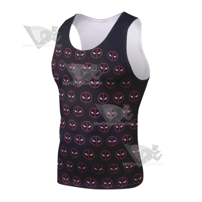 Deadpool Symbol Black Sleeveless Compression Shirt