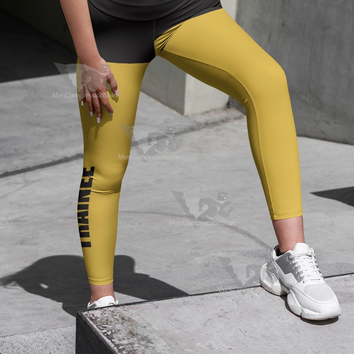Deadpool Trainee Yellow Women Compression Legging-MensCompressionShirt