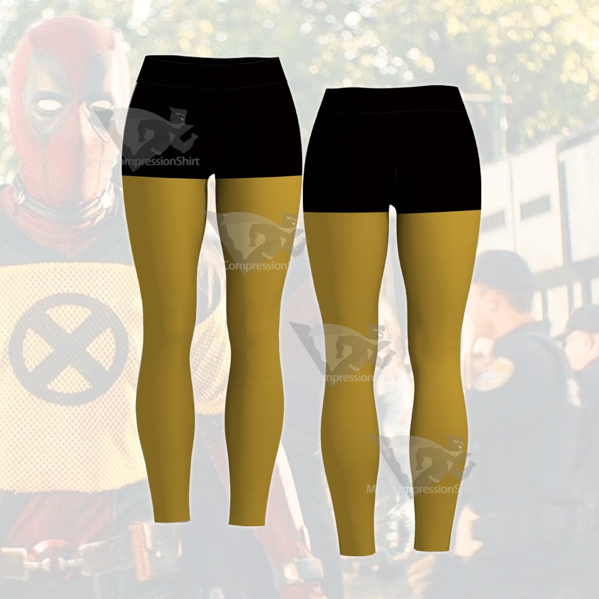 Deadpool Trainee Yellow Women Compression Legging-MensCompressionShirt