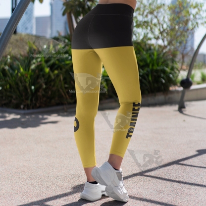 Deadpool Trainee Yellow Women Compression Legging-MensCompressionShirt