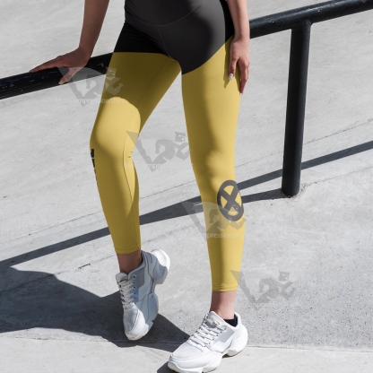 Deadpool Trainee Yellow Women Compression Legging-MensCompressionShirt