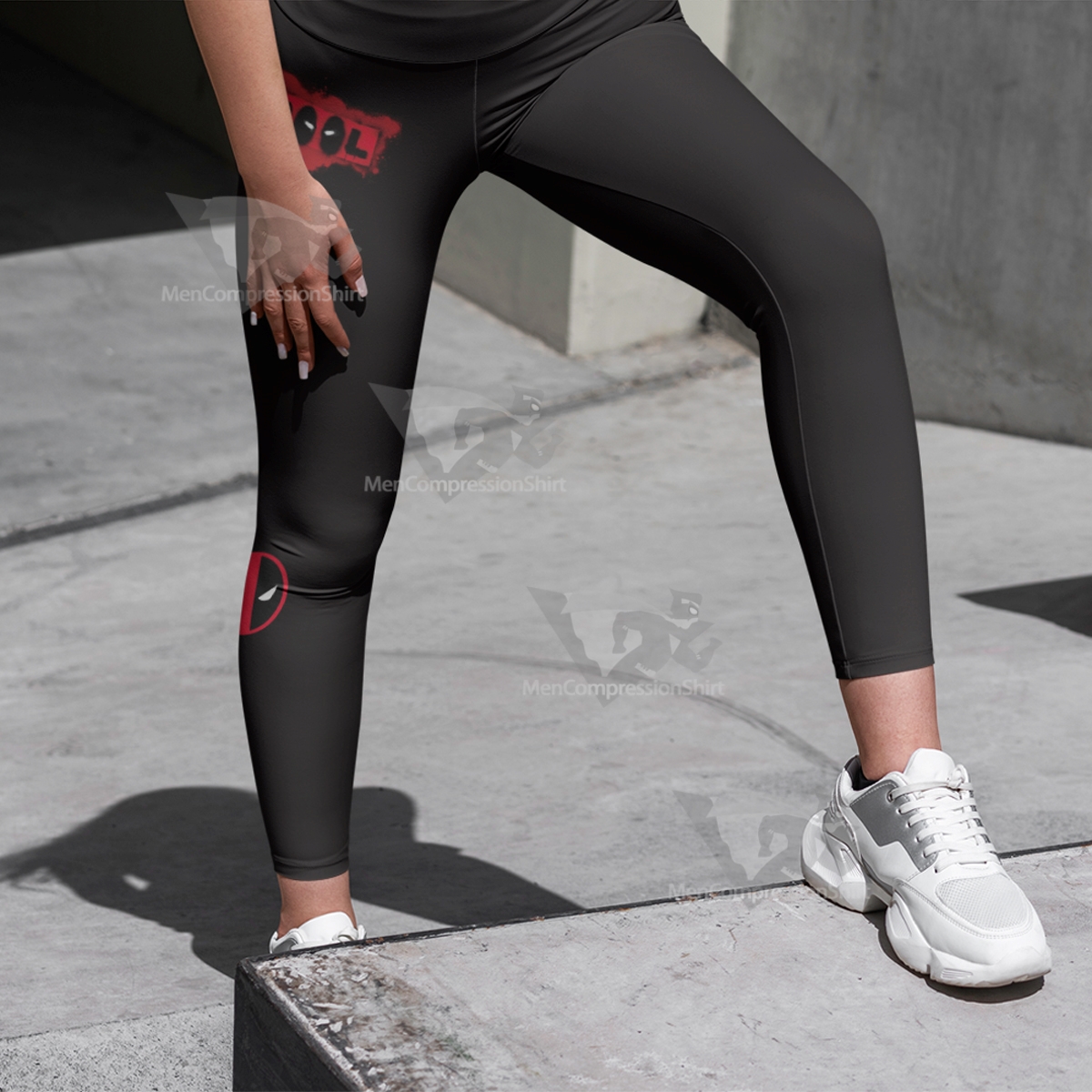 Deadpools Logo Black Women Compression Legging-MensCompressionShirt