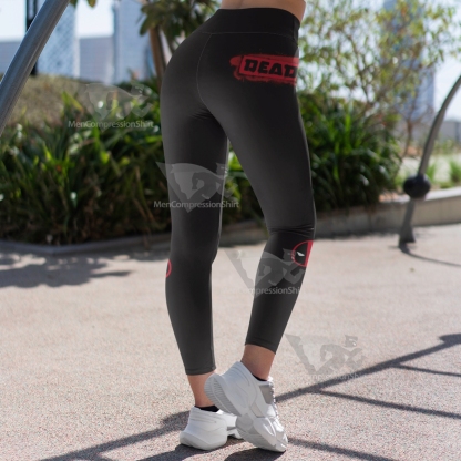 Deadpools Logo Black Women Compression Legging-MensCompressionShirt