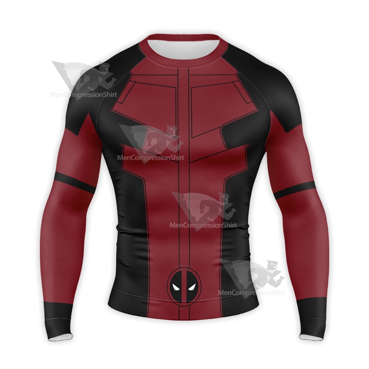 Deadpools Logo Red Long Sleeve Compression Shirt