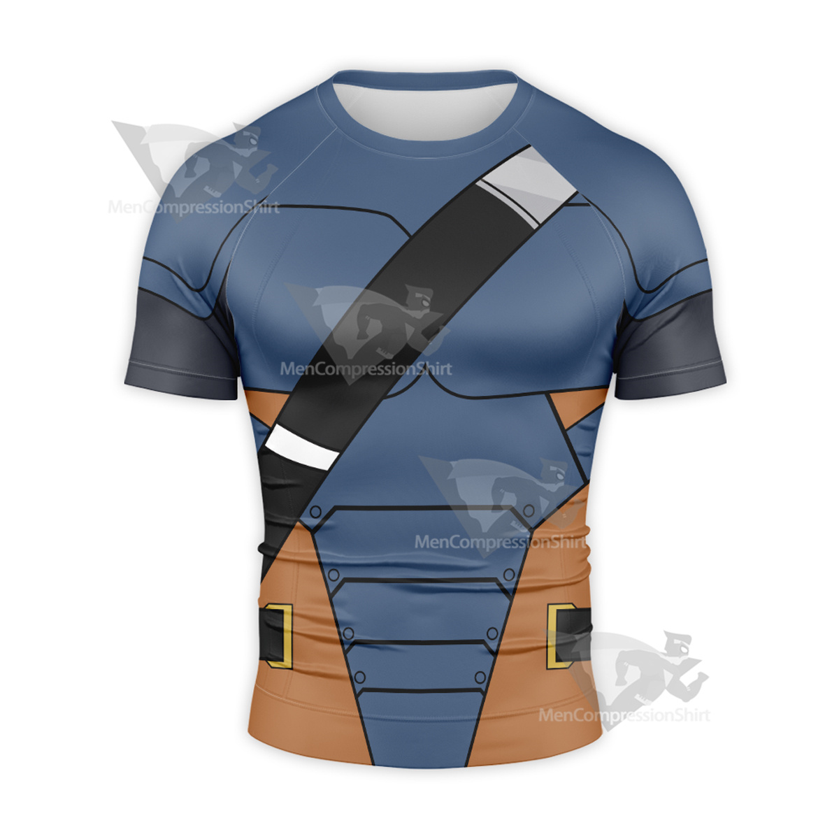 Deathstroke Blue Short Sleeve Compression Shirt
