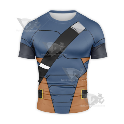 Deathstroke Blue Short Sleeve Compression Shirt