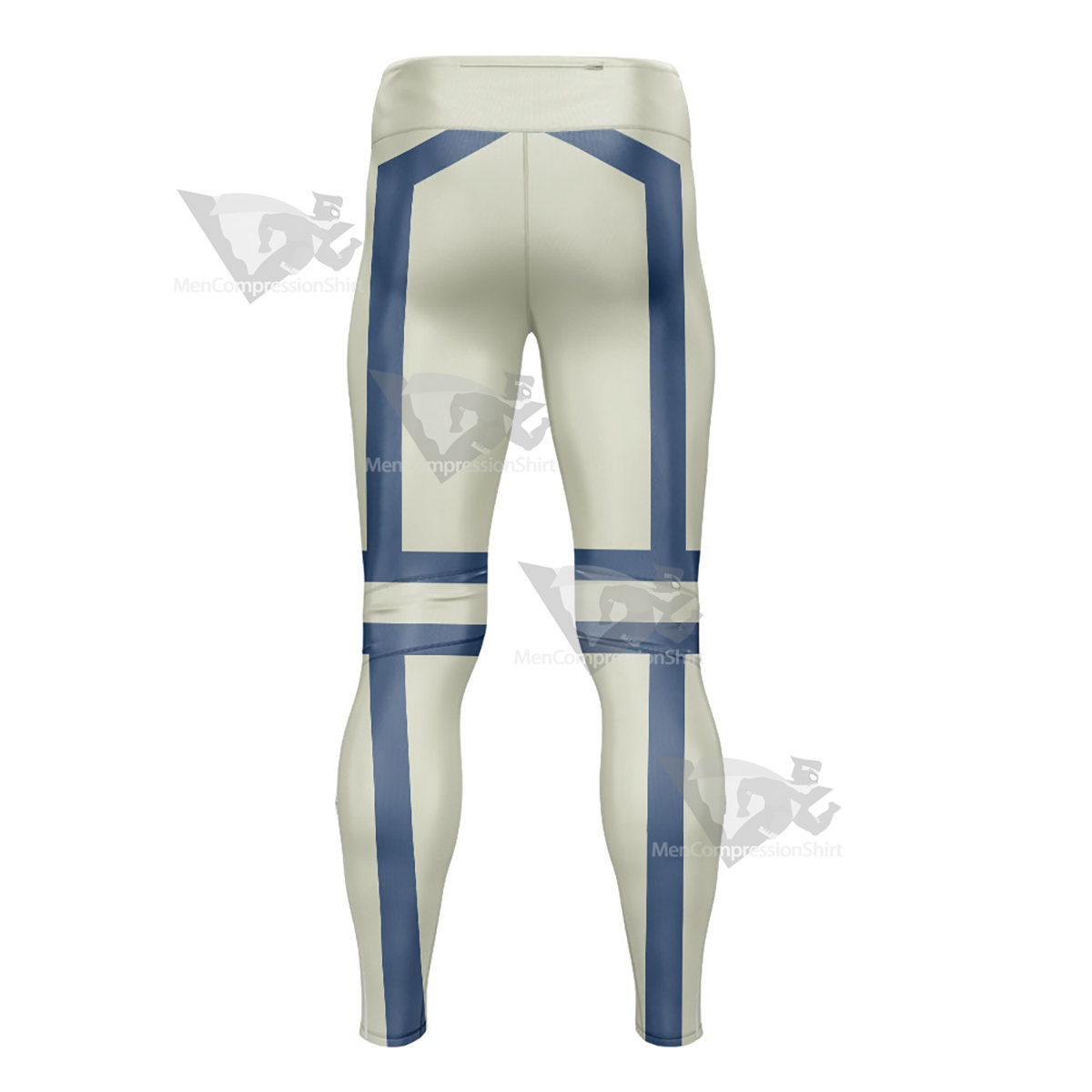 Demon Slayer Akaza Green And Blue Line Mens Compression Legging