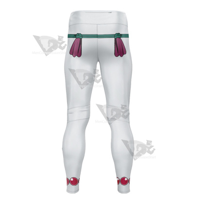 Demon Slayer Akaza White And Green Belt Mens Compression Legging