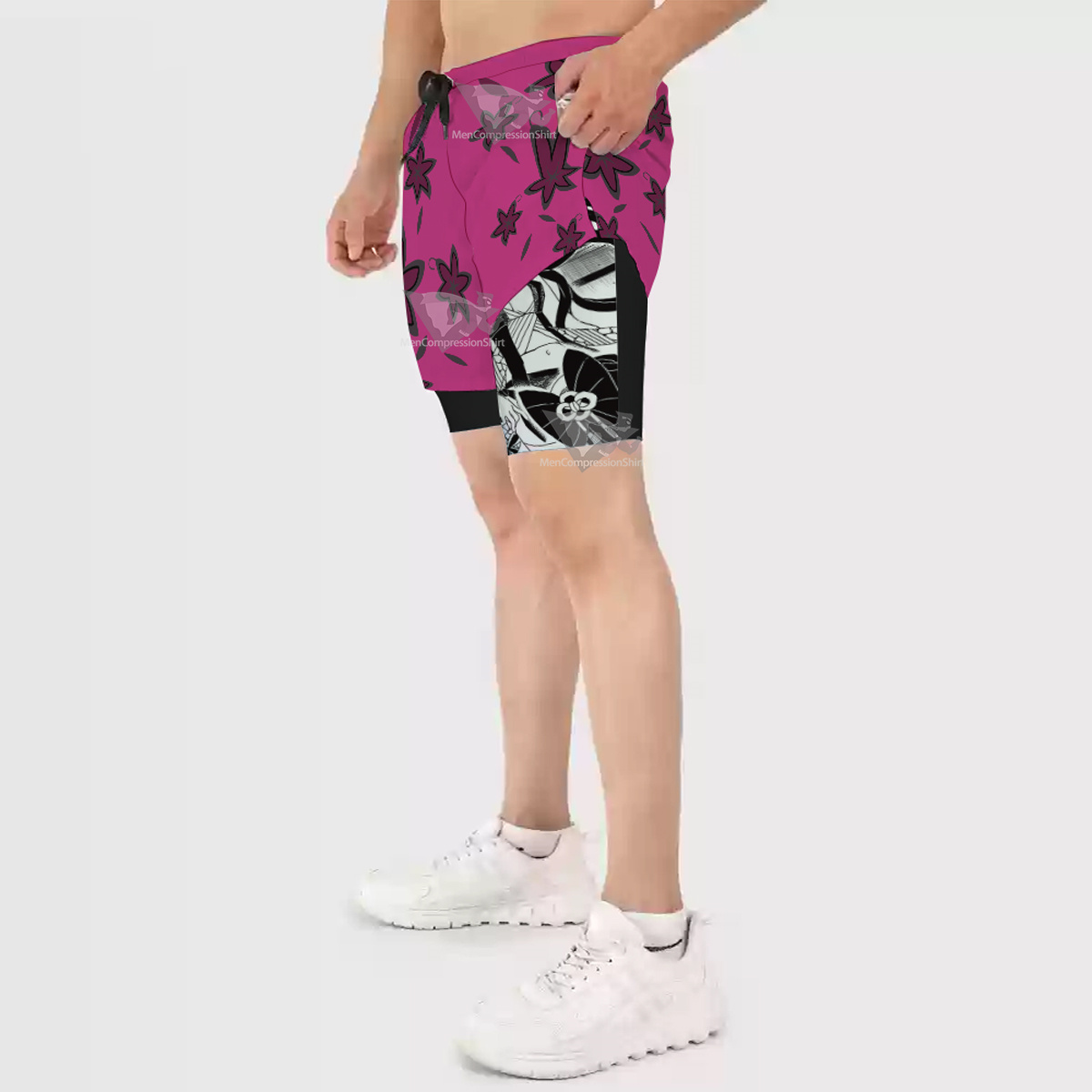 Demon Slayer Daki Pink Men Compression Gym Short
