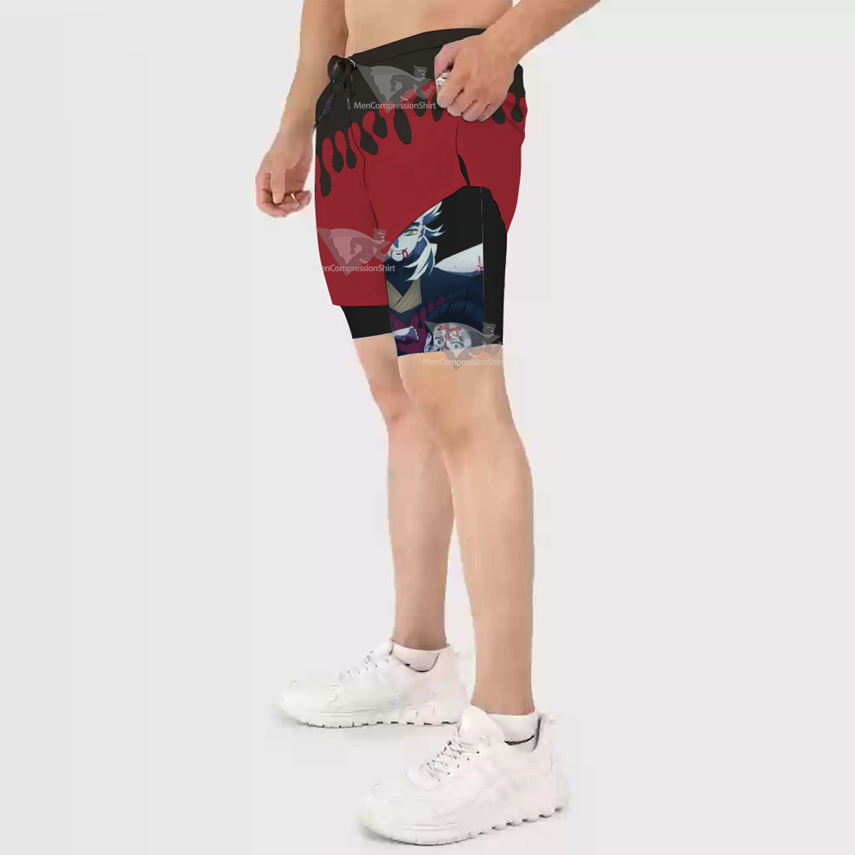 Demon Slayer Doma Red Men Compression Gym Short