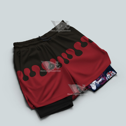 Demon Slayer Doma Red Men Compression Gym Short