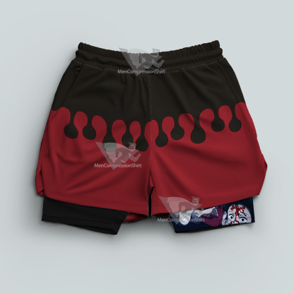 Demon Slayer Doma Red Men Compression Gym Short