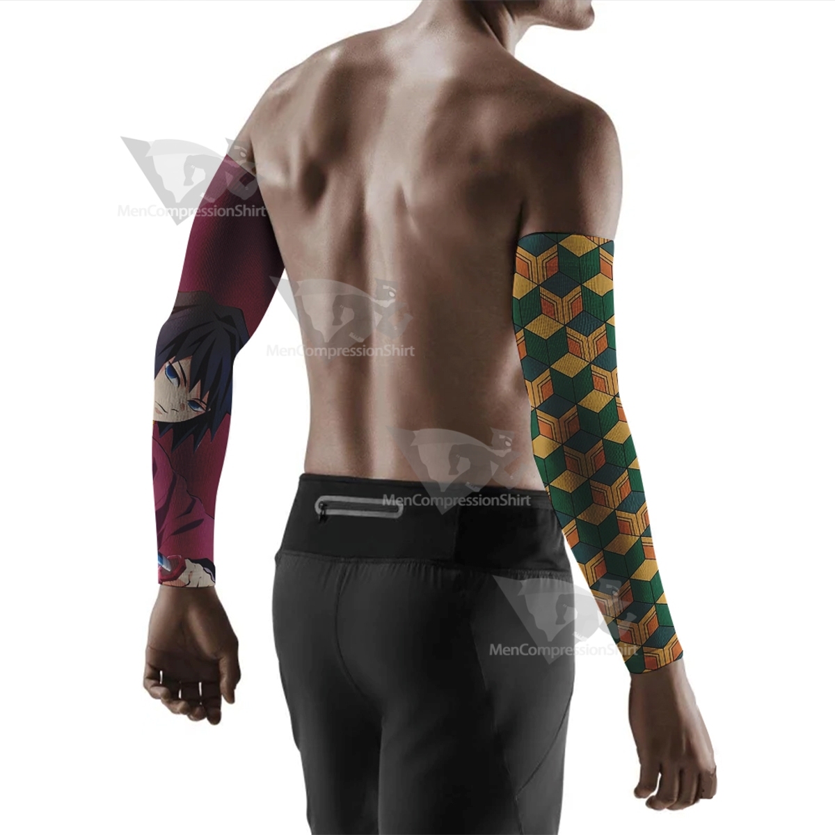 Demon Slayer Giyuu Tomioka Anime Green Compression Arm Sleeve