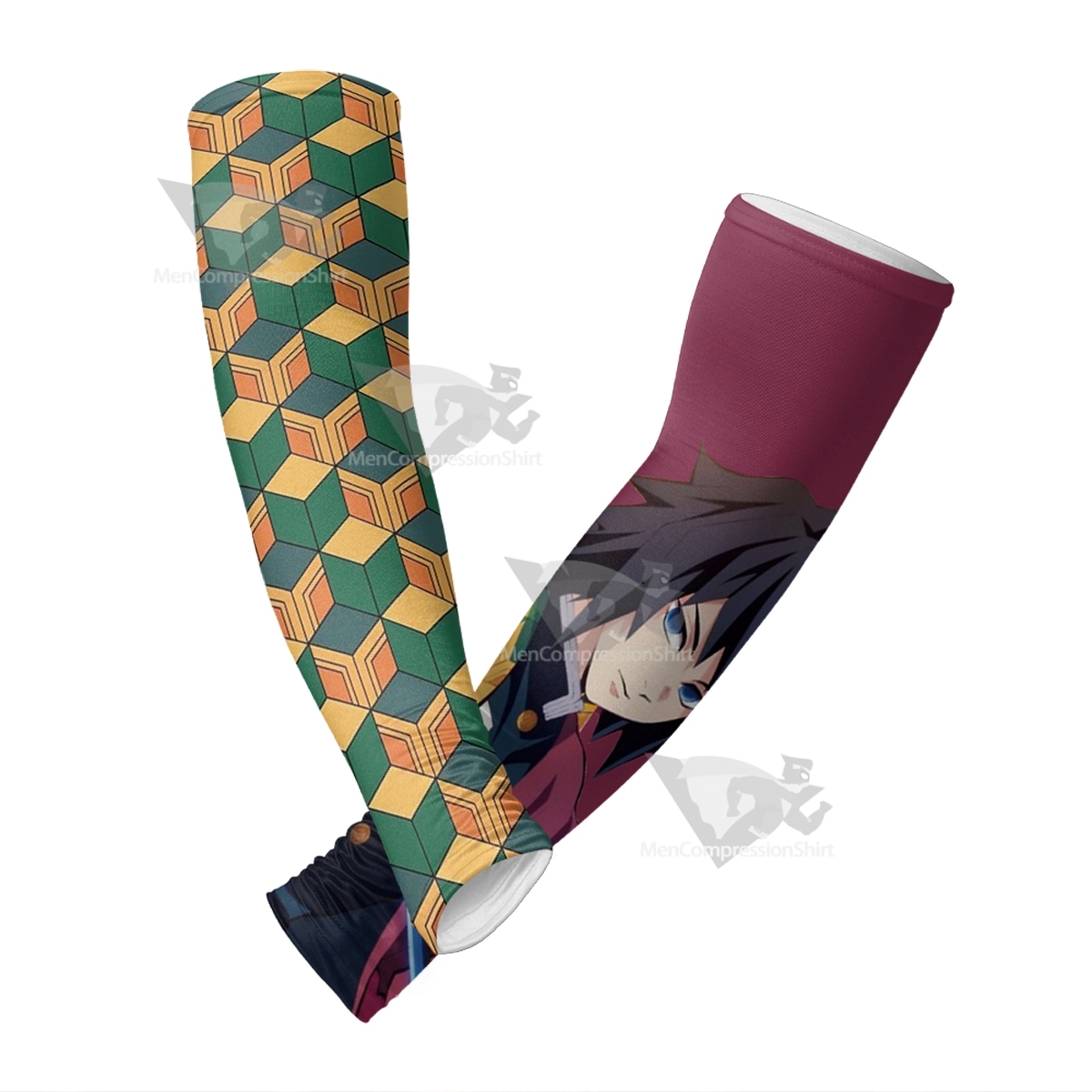 Demon Slayer Giyuu Tomioka Anime Green Compression Arm Sleeve