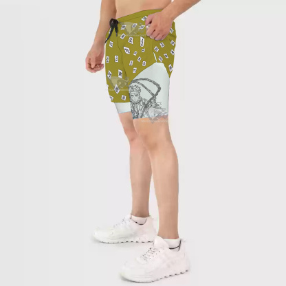 Demon Slayer Gyomei Himejima Yellow Men Compression Gym Short