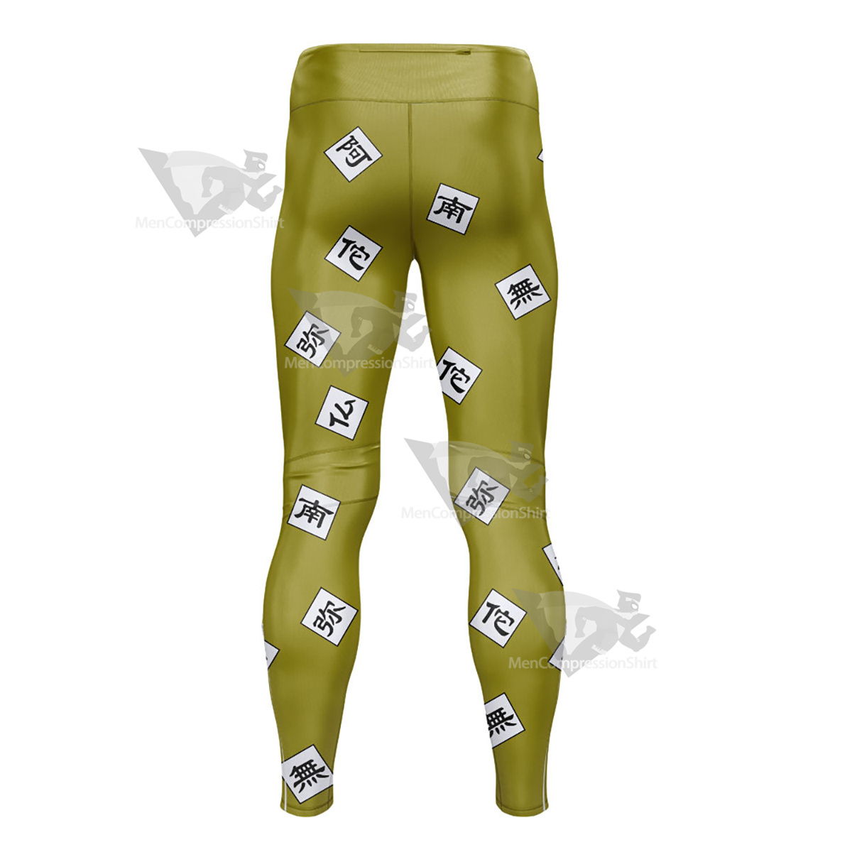 Demon Slayer Gyoumei Green And White Mens Compression Legging