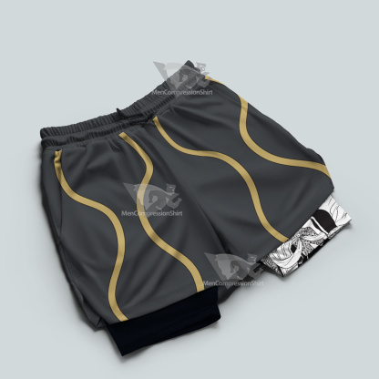Demon Slayer Hantengu Grey Men Compression Gym Short