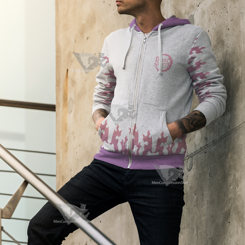 Demon Slayer Kagaya Ubuyashiki Cosplay Zip Up Hoodie