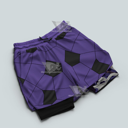 Demon Slayer Kokushibo Purple Line Men Compression Gym Short