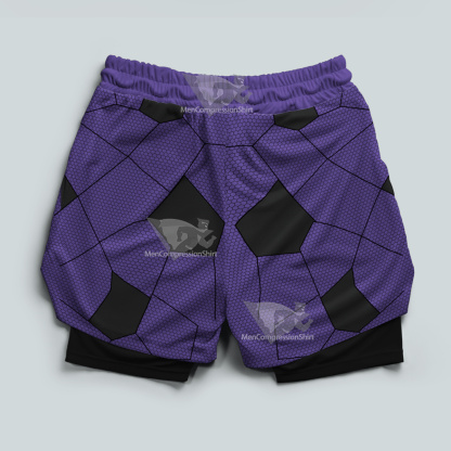 Demon Slayer Kokushibo Purple Line Men Compression Gym Short