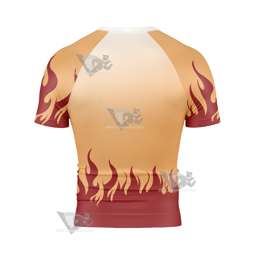 Demon Slayer Kyojuro Rengoku Short Sleeve Compression Shirt