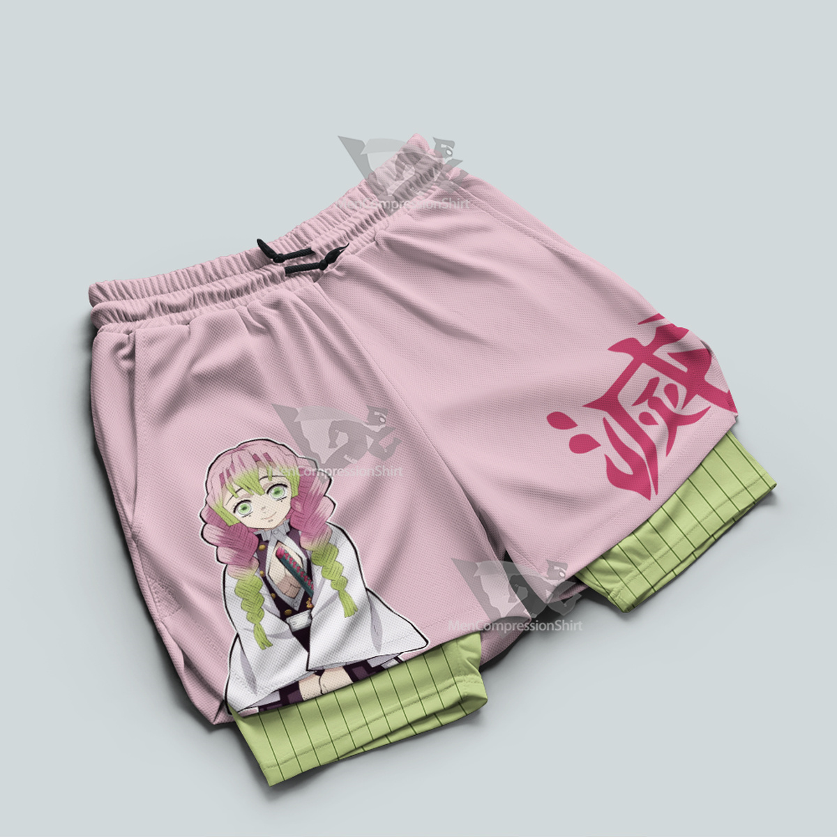 Demon Slayer Mitsuri Kanroji Pink Men Compression Gym Short