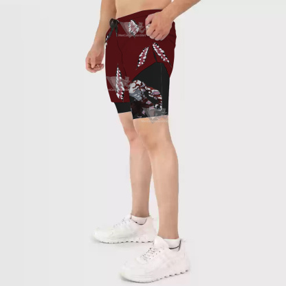 Demon Slayer Muzan Kibutsuji Red Men Compression Gym Short