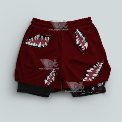 Demon Slayer Muzan Kibutsuji Red Men Compression Gym Short