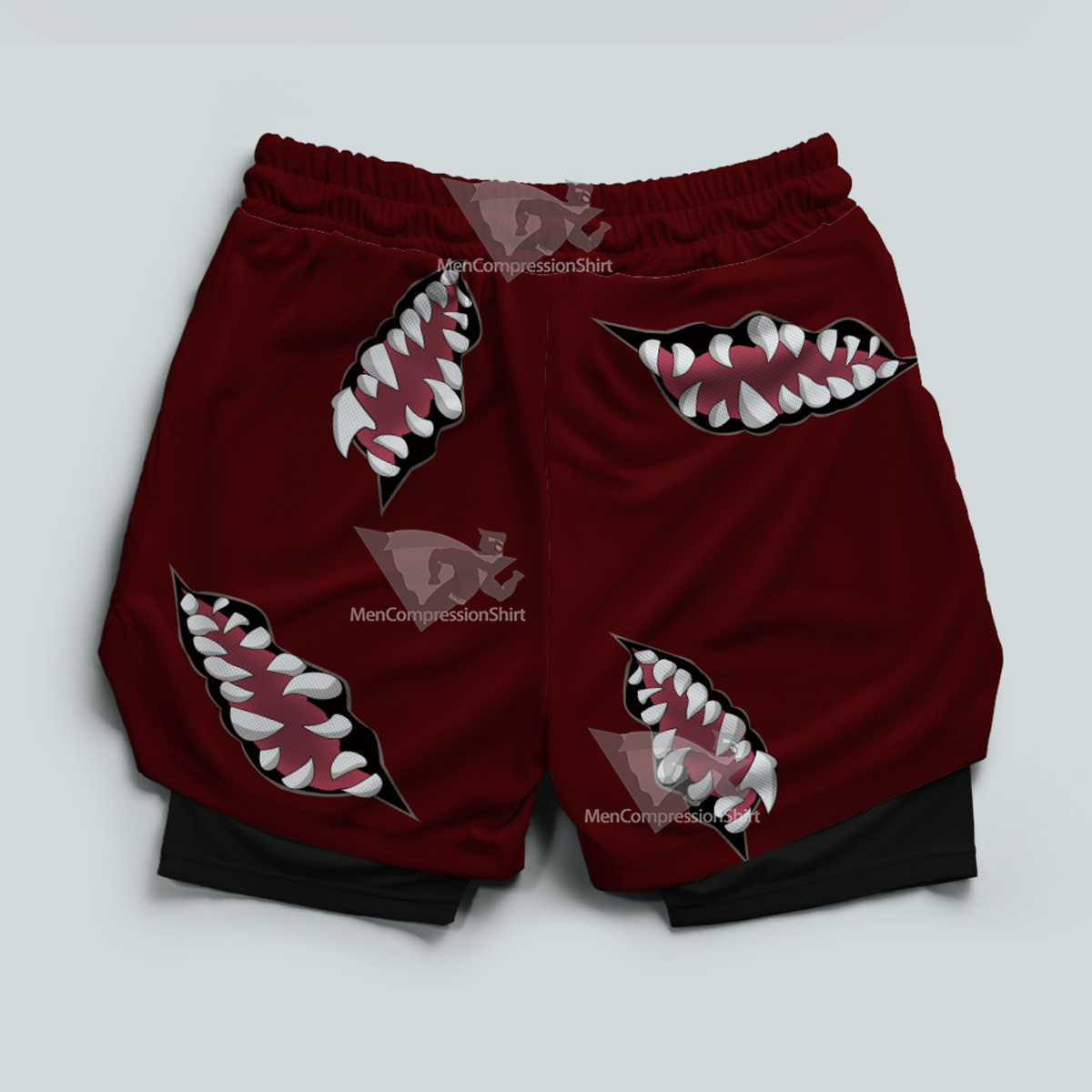 Demon Slayer Muzan Kibutsuji Red Men Compression Gym Short
