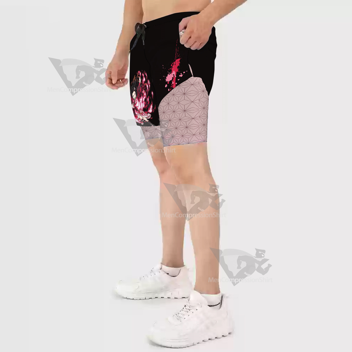 Demon Slayer Nezuko Kamado Men Compression Gym Short