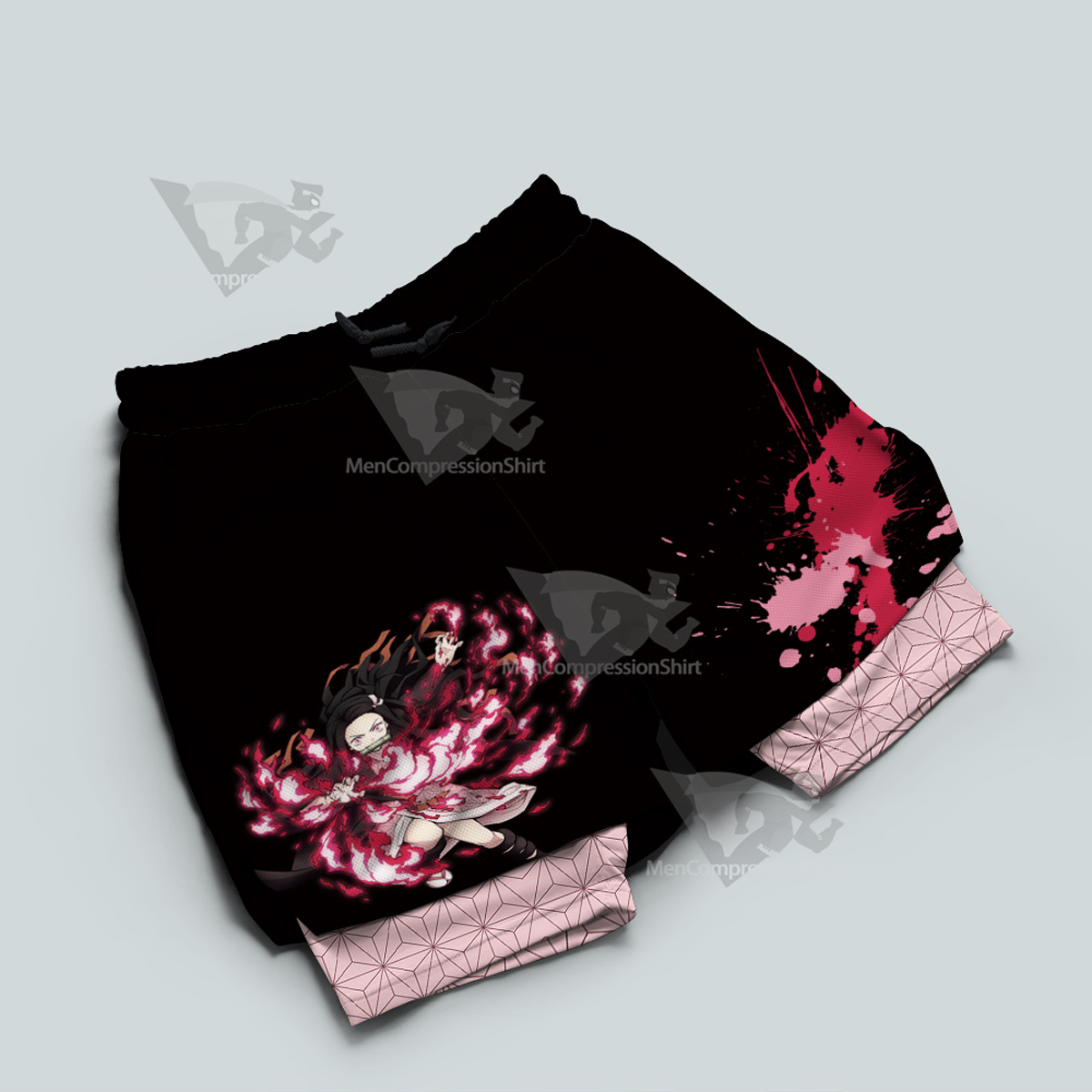 Demon Slayer Nezuko Kamado Men Compression Gym Short