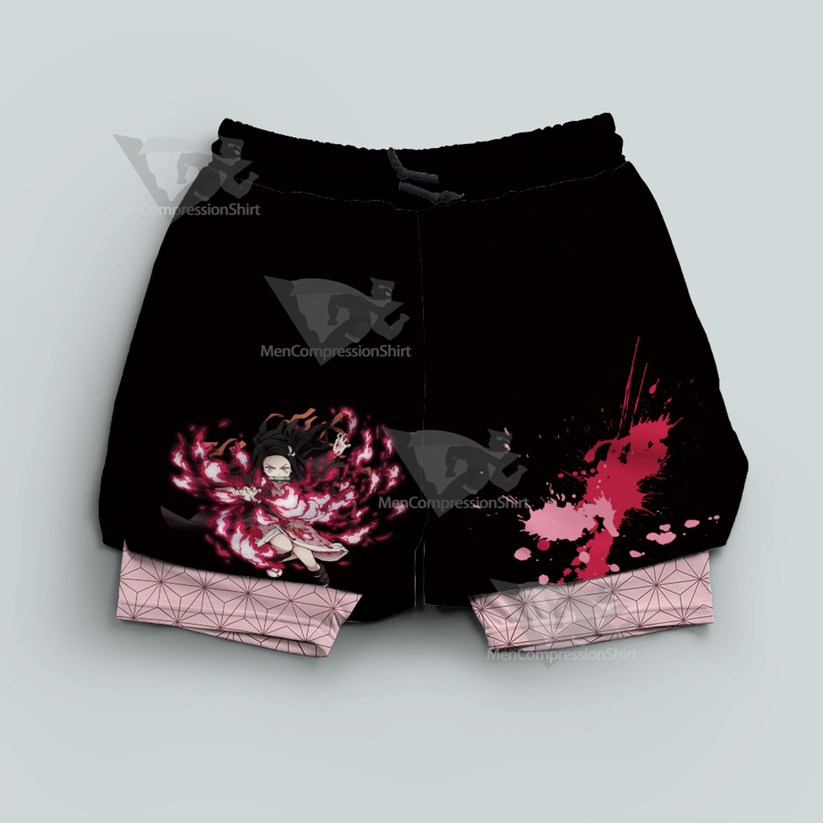Demon Slayer Nezuko Kamado Men Compression Gym Short