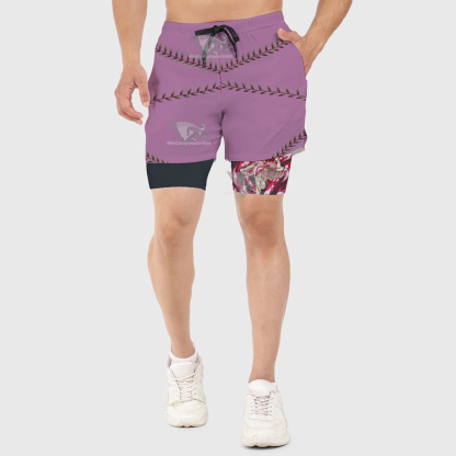 Demon Slayer Nezuko Kamado Pink Leaves Men Compression Gym Short