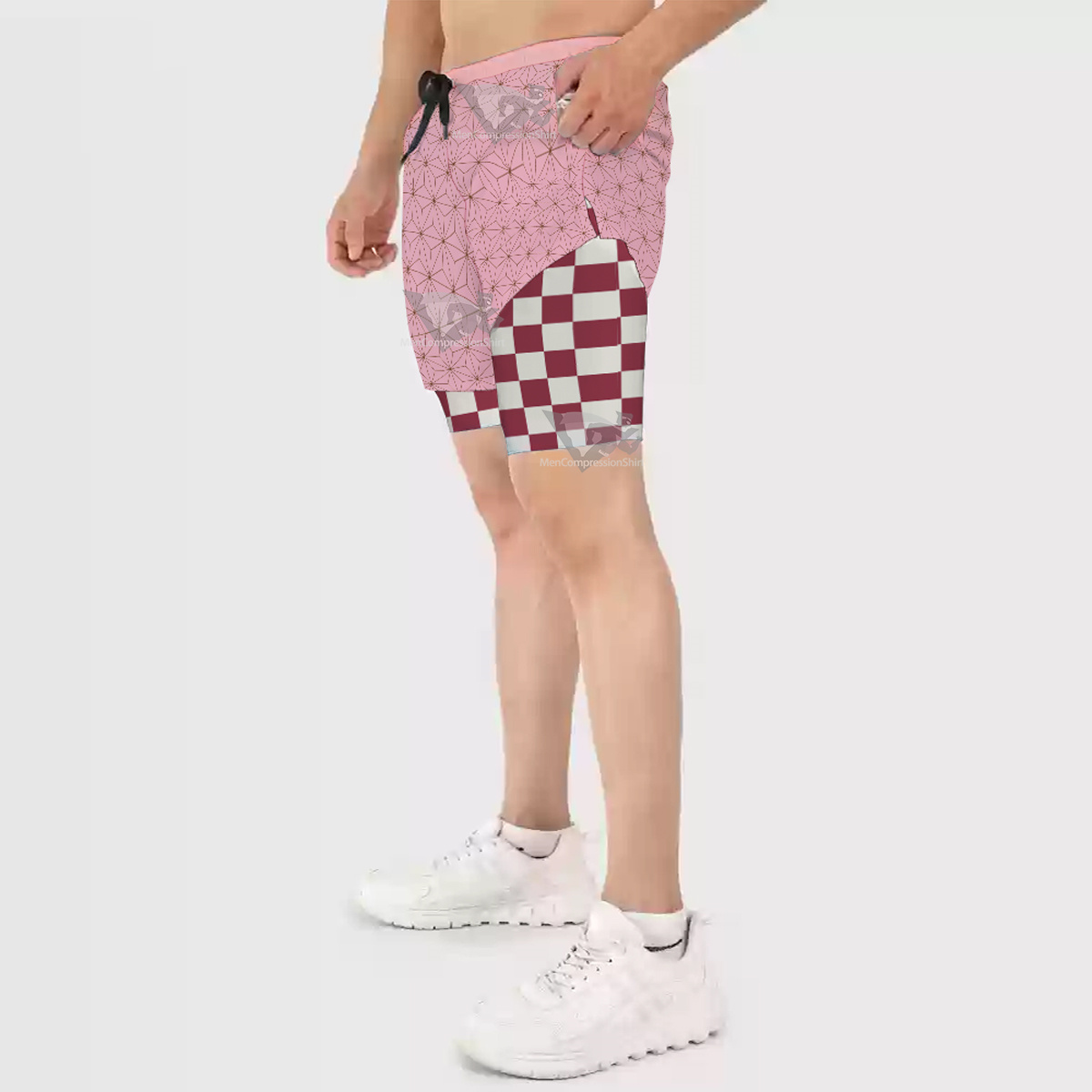 Demon Slayer Nezuko Kamado Pink Men Compression Gym Short
