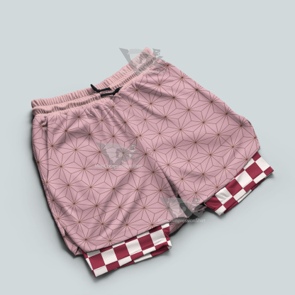 Demon Slayer Nezuko Kamado Pink Men Compression Gym Short