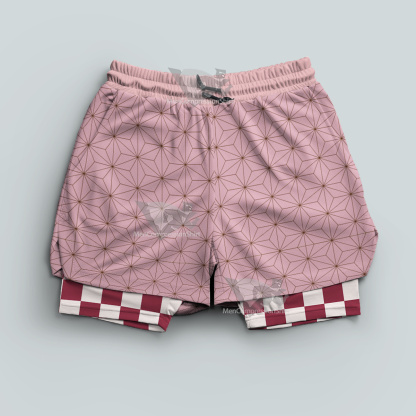 Demon Slayer Nezuko Kamado Pink Men Compression Gym Short