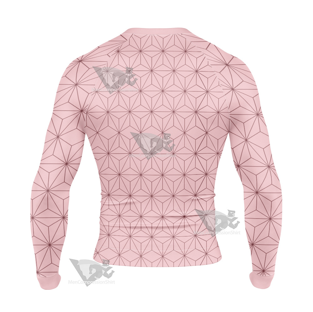 Demon Slayer Nezuko Pink Long Sleeve Compression Shirt