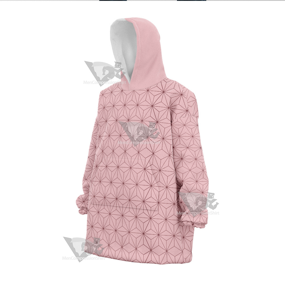 Demon Slayer Nezuko Pink Snug Oversized Blanket Hoodie