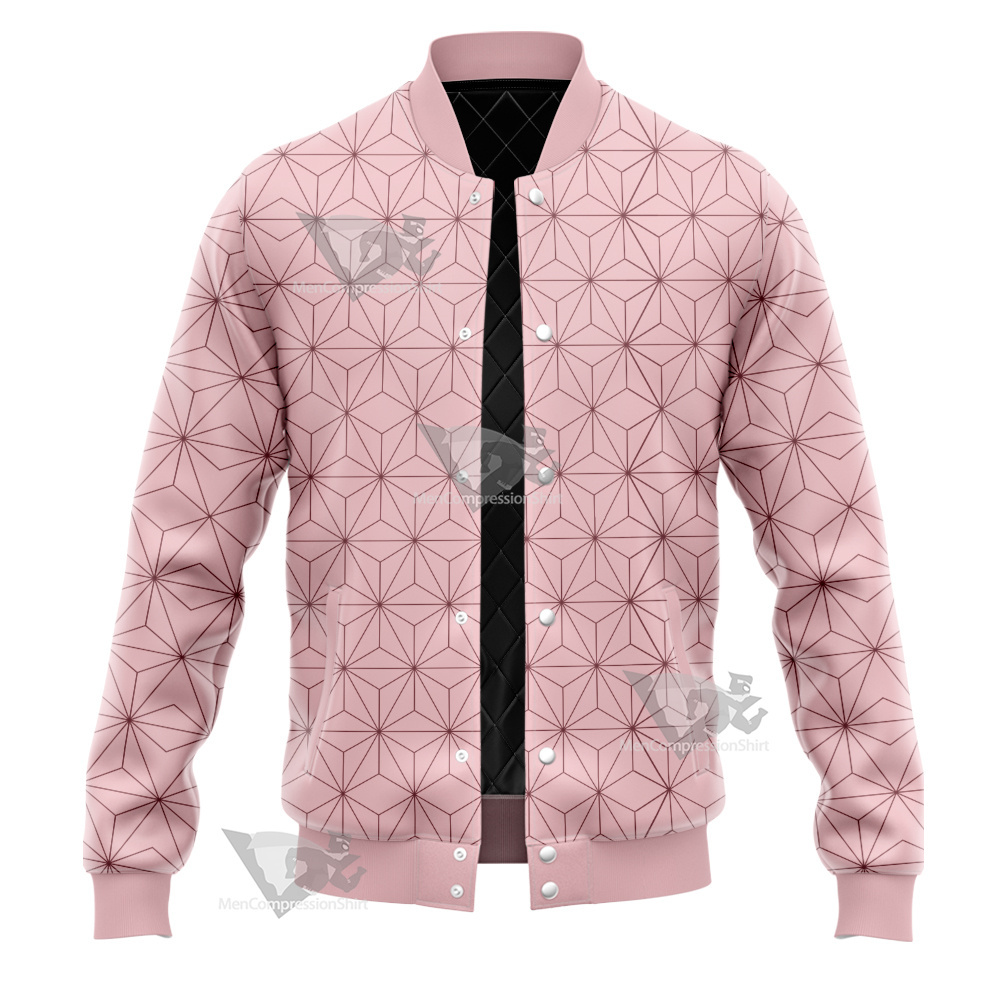 Demon Slayer Nezuko Pink Varsity Jacket