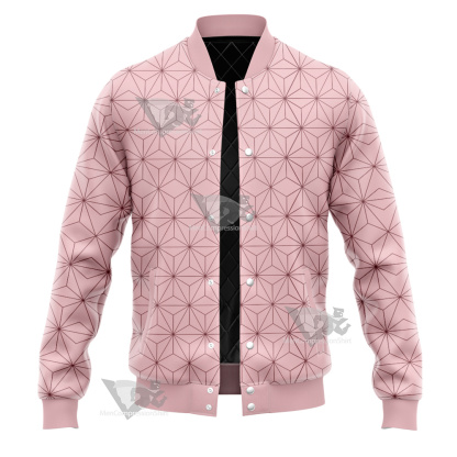 Demon Slayer Nezuko Pink Varsity Jacket